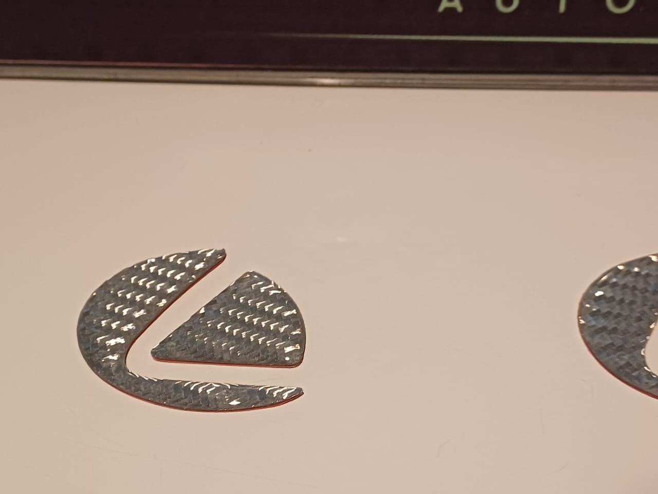 ISF Steering Panel Carbon Fibre Insert in White carbon Fibre