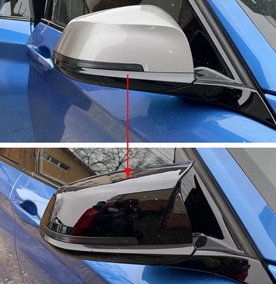 BM F30 Gloss Black Wing Mirror Caps Clip On