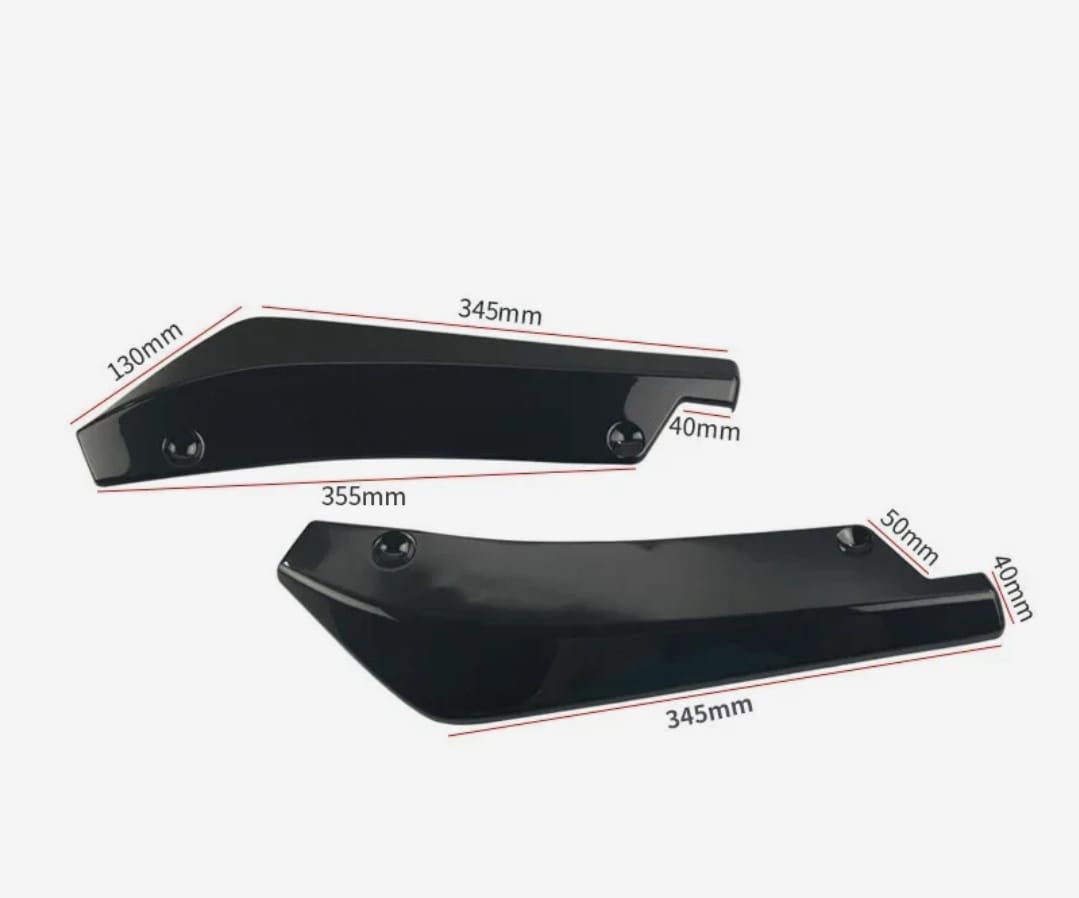 Universal Rear Splitter Universal Rear Bumper Splitters in Gloss Black- 44cm – Obsession Auto