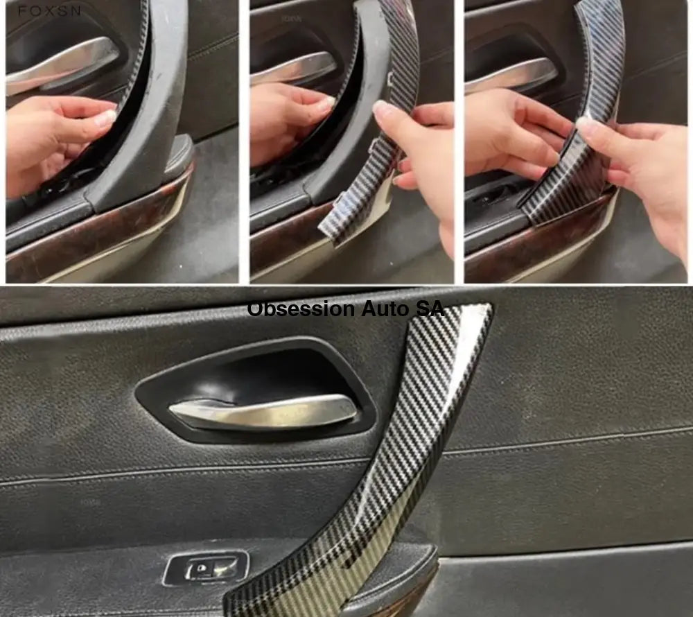 BM E90/E91/E92 Interior Door Handle Covers Carbon Fibre Set BMW