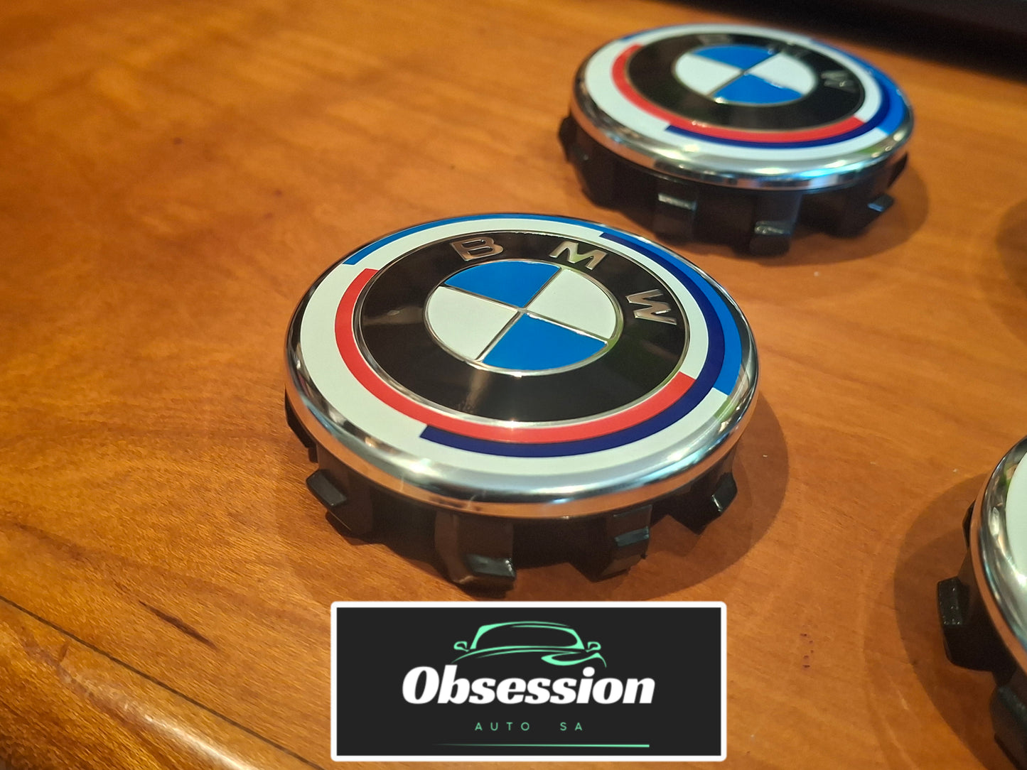 4 x 56mm BM Centre Caps 50th Anniversary Edition