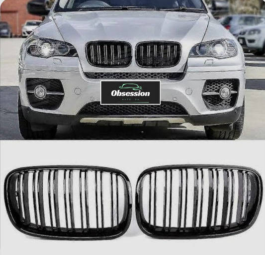 E70 X5 Grills Gloss Black Kidney Double Slat