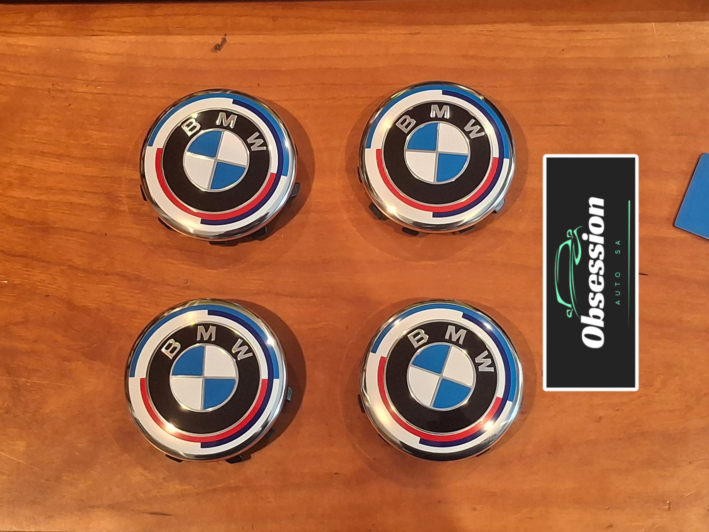 4 x 56mm BM Centre Caps 50th Anniversary Edition